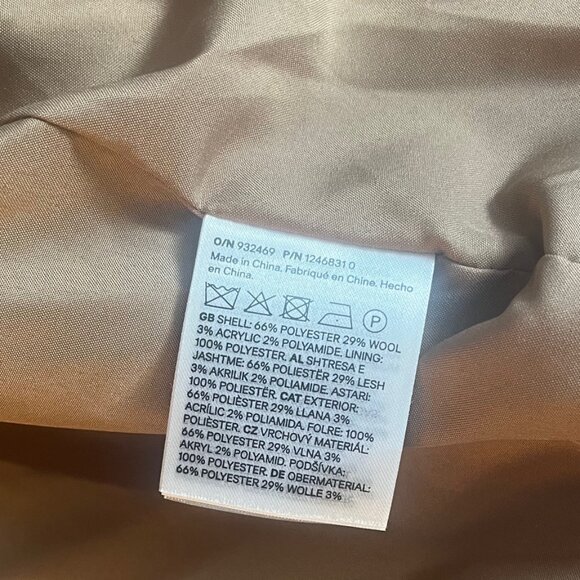 H&M Women Pea Coat Camel Sz Small Lined pockets collar Button down pockets - Picture 10 of 10